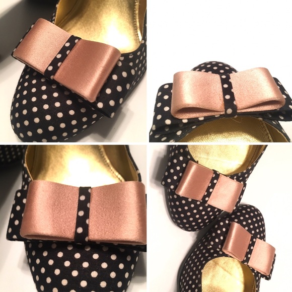 J. CREW Trixie Polka Dot Bow Heel Pump Rare - Picture 3 of 8